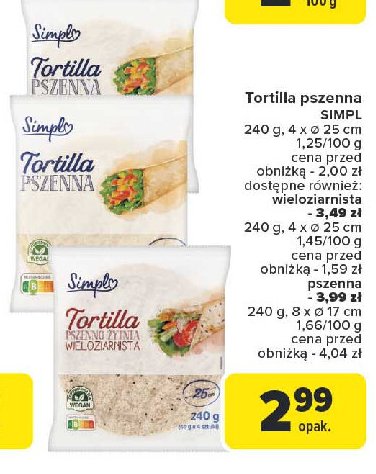 Tortilla pszenna Simpl promocja