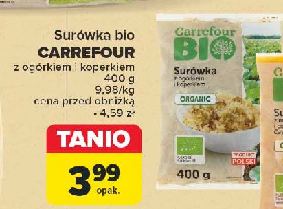 Surówka z ogórkiem i koperkiem Carrefour bio promocja w Carrefour