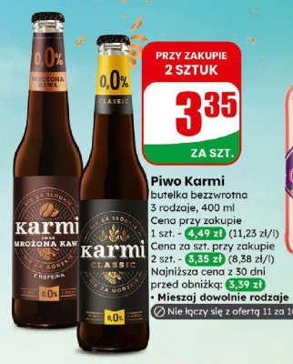 Piwo bezalkoholowe Karmi 3 rodzaje promocja w Dino