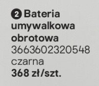 Bateria umywalkowa obrotowa GoodHome Cavally czarna 3663602320548 promocja w Castorama