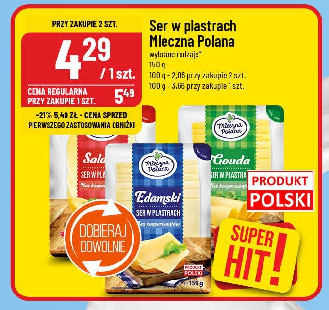 Ser salami w plastrach Mleczna polana promocja