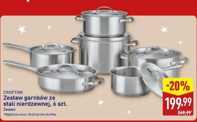 Zestaw garnków ze stali nierdzewnej, 6 szt. promocja w Aldi