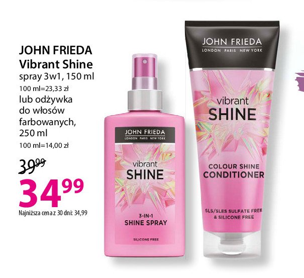 Spray do włosów John frieda vibrant shine promocja