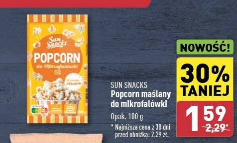 Popcorn do mikrofalówki maślany promocja w Aldi