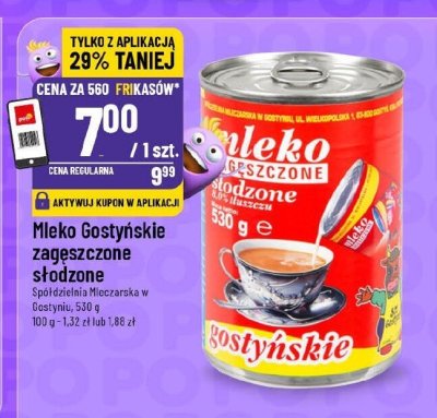 Mleko Gostyńskie zagęszczone słodzone promocja w POLOmarket