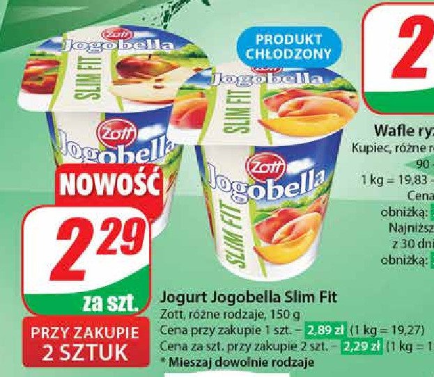 Jogurt jabłkowy Zott jogobella slim fit promocja