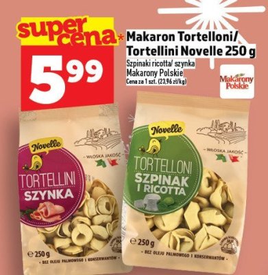 Makaron Tortelloni/Tortellini Novelle 250 g promocja w TOPAZ