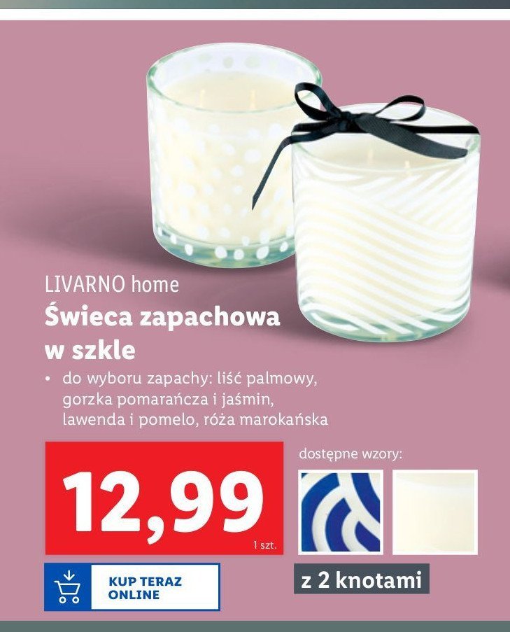 Świeca w szkle gorzka pomarańcza i jaśmin LIVARNO HOME promocja