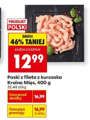 Paski z fileta z kurczaka Kraina Mięs, 400 g promocja w Biedronka