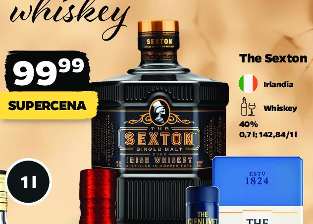 Whisky THE SEXTON SINGLE MALT promocja w Netto