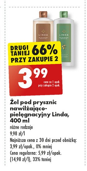 Żel pod prysznic oliwka Linda promocja w Biedronka