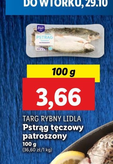 Pstrąg tęczowy patroszony cały Rybny targ lidla promocja