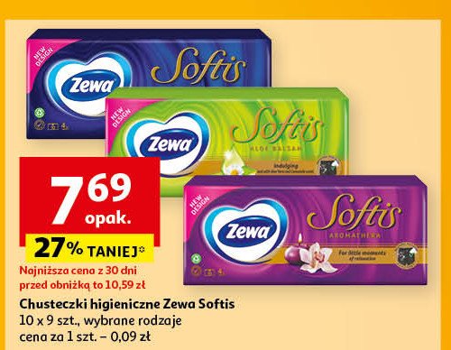 Chusteczki soft and strong Zewa softis promocja w Auchan