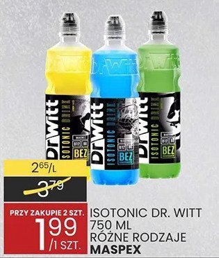 Napój isoGtonic Dr. Witt 750 ml różne rodzaje Maspex promocja w Wafelek