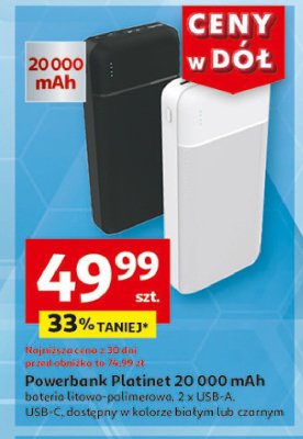 Powerbank 20000 mah Platinet promocja