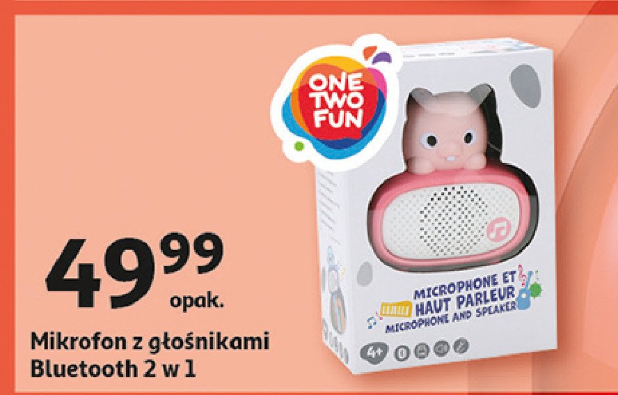 Mikrofon z głośnikami 2w1 One two fun promocja w Auchan