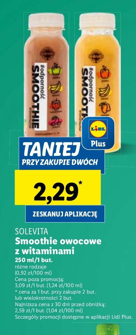 Smoothie żółte jabłko-banan-mango Solevita promocja