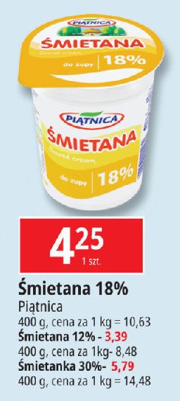 Śmietana 18% Piątnica promocja w Leclerc