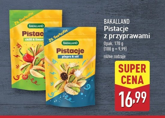 Pistacje chilli & limonka Bakalland promocja w Aldi