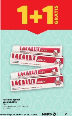 Pasta do zębów Lacalut Aktiv 75ml promocja w Netto