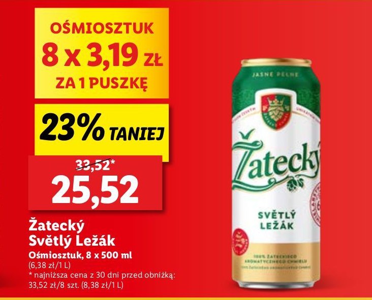 Piwo Zatecky svetly lezak promocja w Lidl