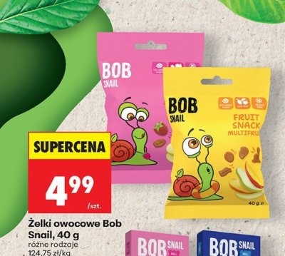 Żelki owocowe Bob Snail różne rodzaje 40g promocja w Biedronka