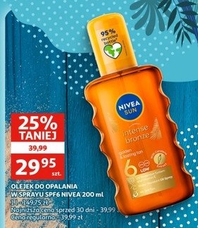 Olejek do opalania w sprayu Nivea sun intense bronze promocja