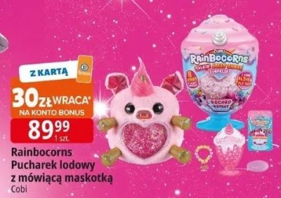 Maskotka Rainbocorns Pucharek lodowy z mówiacą maskotką promocja w Leclerc