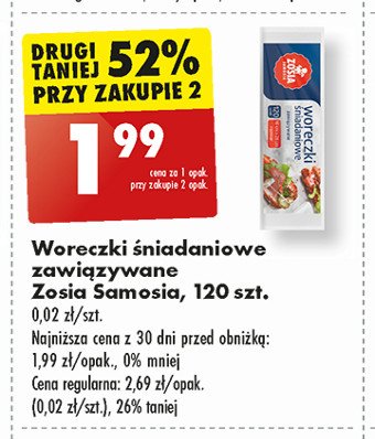 Woreczki śniadaniowe wiązane Zosia samosia promocja