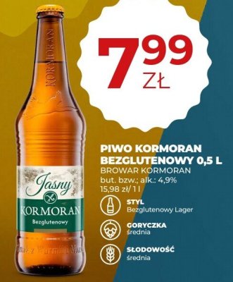 Piwo Kormoran Bezglutenowy 0,5 L promocja w Duży Ben