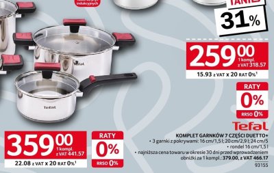 Komplet garków 7 części Tefal Duetto+ promocja w Selgros