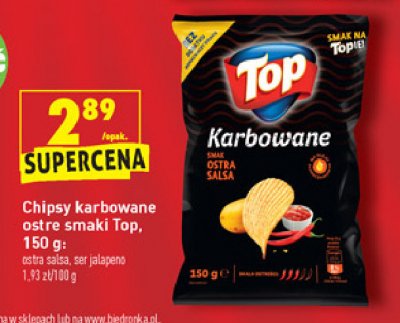 Chipsy karbowane ser jalapeno Top chips Top (biedronka) promocja