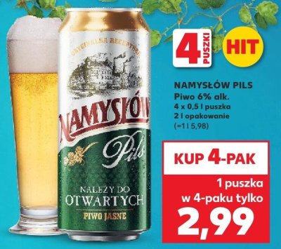 Piwo Pils 6% alk. promocja w Kaufland