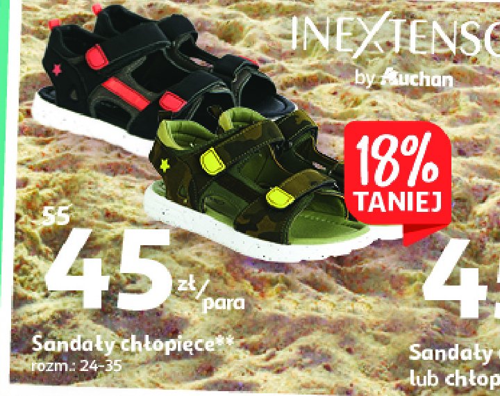 Sandały chłopięce 24-35 Auchan inextenso promocja