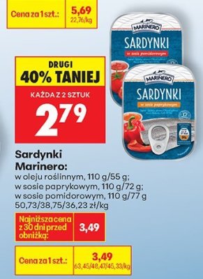 Sardynki w oleju roślinnym 110g promocja w Biedronka