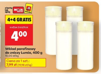 Wkład parafinowy do zniczy Lumia, 400 g promocja w Biedronka
