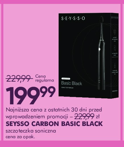 Szczoteczka do zębów basic black Seysso promocja w Super-Pharm