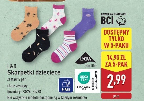 Skarpetki dziecięce L&d promocja