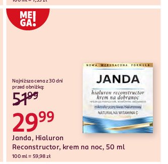 Krem na dobranoc szybki lifting Janda promocja w Rossmann