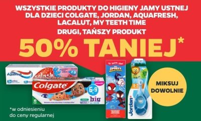 Produkty do hig. jamy ustnej Colgate, Jordan, Aquafresh, Lacalut, My teeth time promocja w Netto