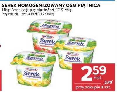 Serek homogenizowany różne rodzaje promocja w Stokrotka