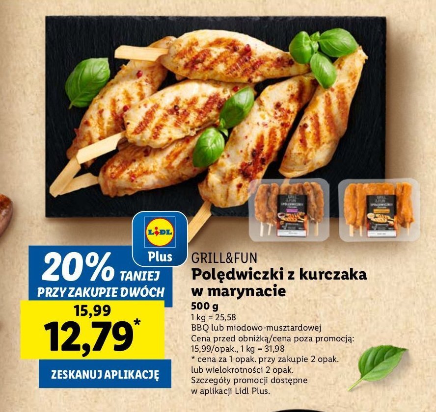 Polędwiczki z kurczaka w marynacie miodowo-musztardowej Grill and fun promocja w Lidl