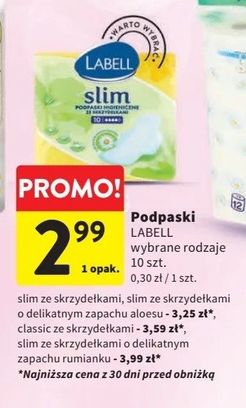 Podpaski higieniczne slim rumianek Labell promocja
