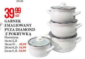 Garnek emaliowany pyza lawenda 20 cm Florentyna promocja