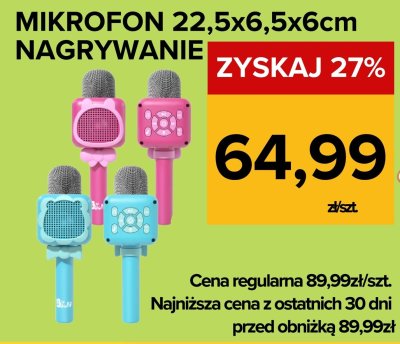 Mikrofon MIKROFON 22,5x6,5x6cm NAGRYWANIE promocja w Supeco