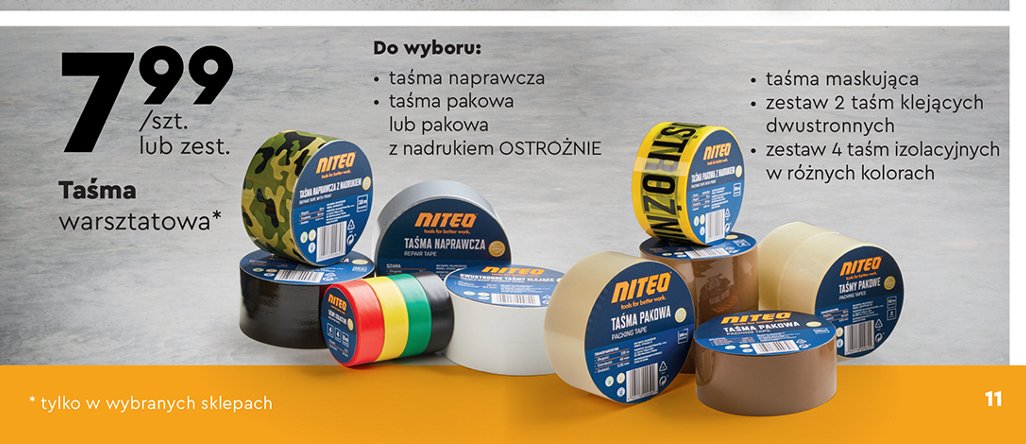 Zestaw dwustronnych taśm klejących Niteo tools promocja