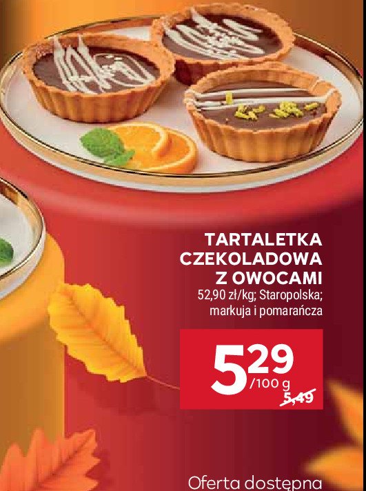 Tartaletka czekoladowa z owocami Cukiernia staropolska promocja