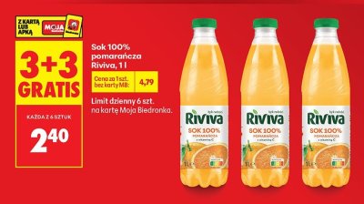 Sok 100% pomarańcza Riviva 1l promocja w Biedronka