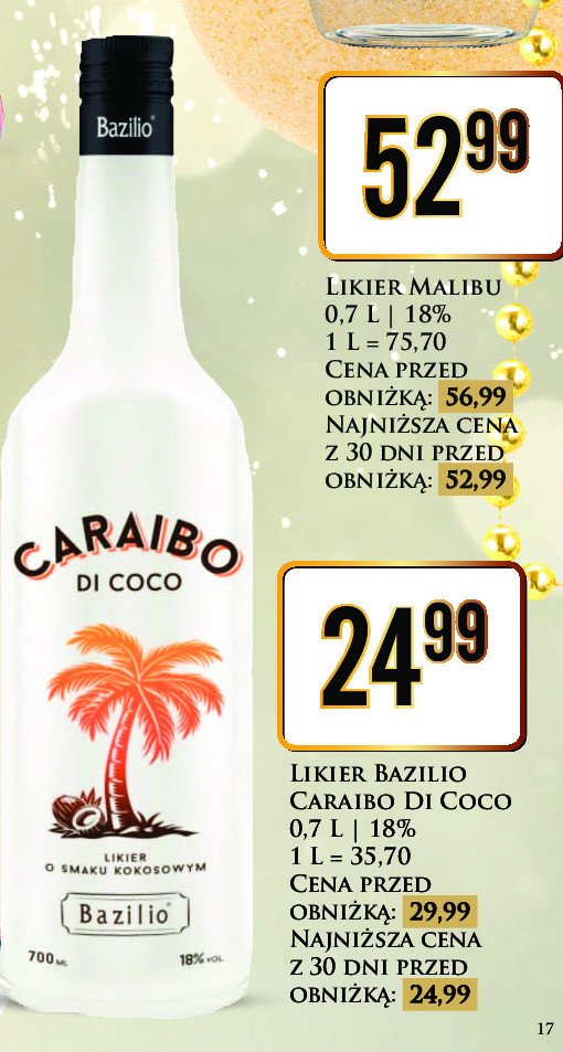 Likier Bazilio caraibo & coco promocja