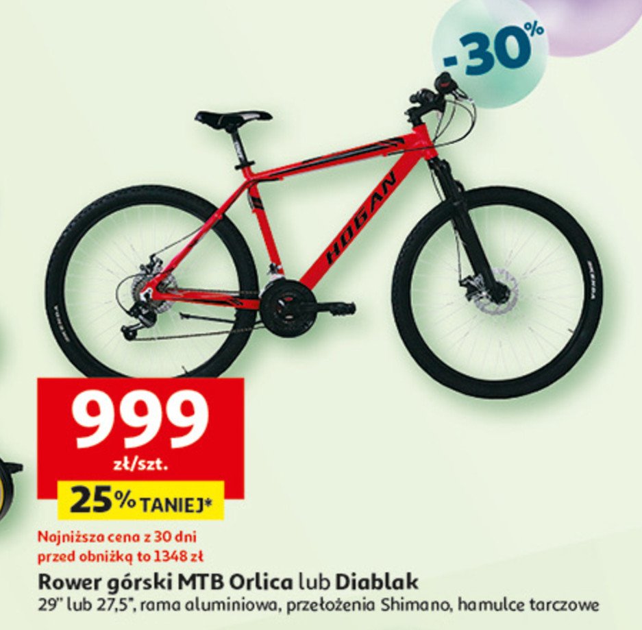 Rower mtb diablak 29'' promocja w Auchan